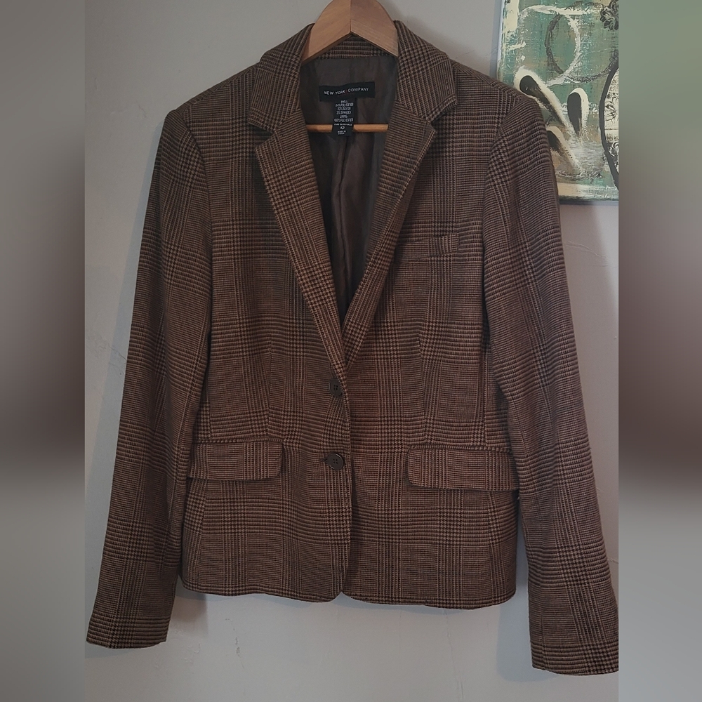 Vintage Brown Plaid Blazer